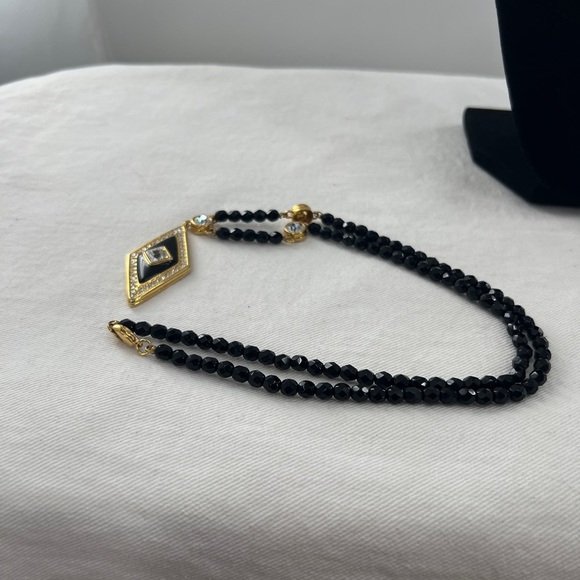 Vintage Monet Diamond Shape Pendant with AB beads and rhinestones - Picture 10 of 14